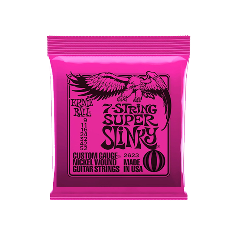 Cuerdas Ernie Ball 7-string Super Slinky para guitarra eléctrica de Calibre 9-52